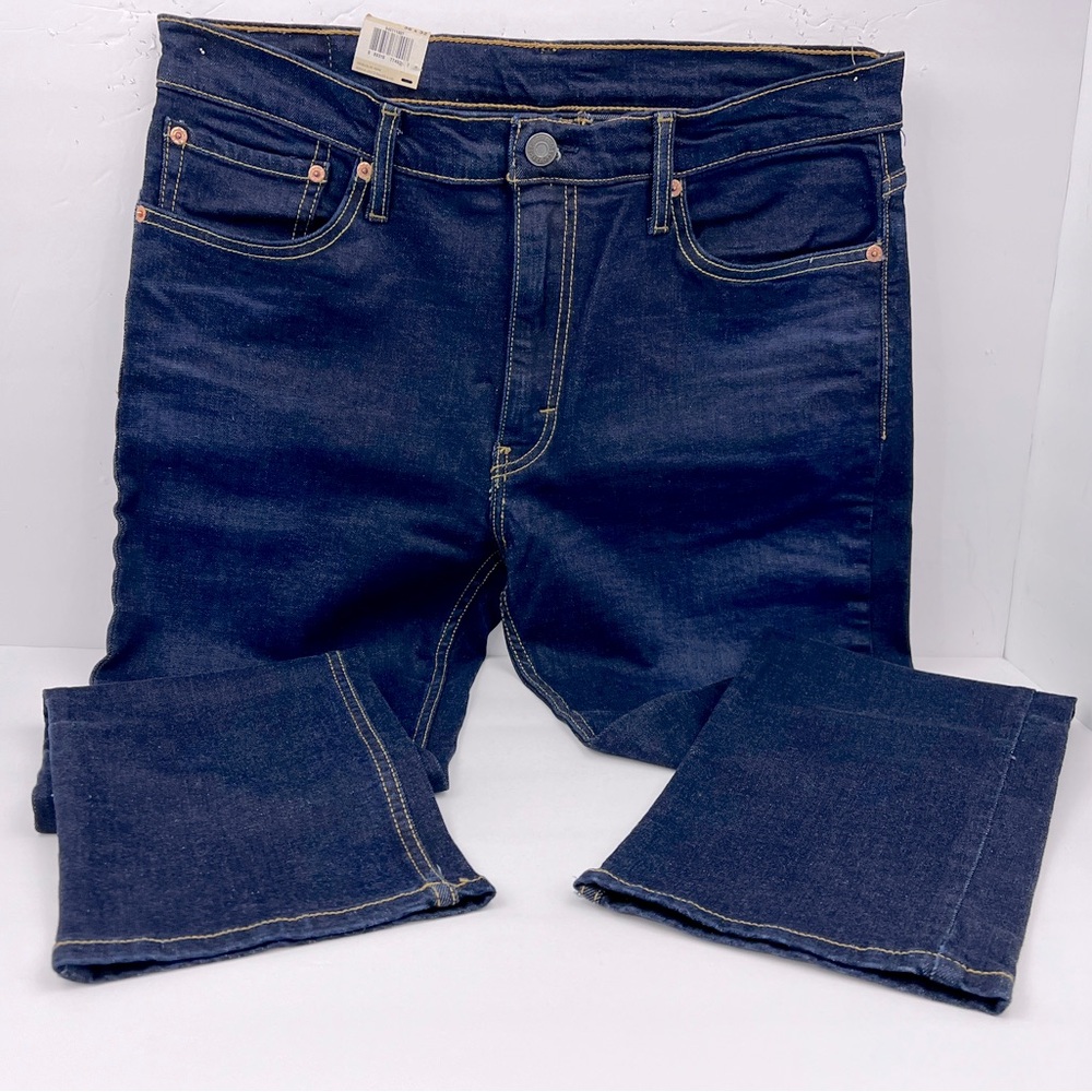 LEVI'S 511 BLUE JEANS 36X32, DARK BLUE WITH GOLDEN THREADS, 511 STRETCH SLIM